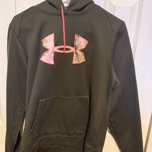 Under Armour Black and Pink Semi-Fitted Hoodie